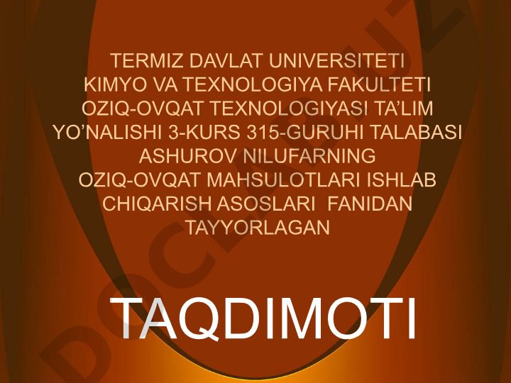 Go'sht, sut va konservalangan mahsulotlar texnologiyasi
