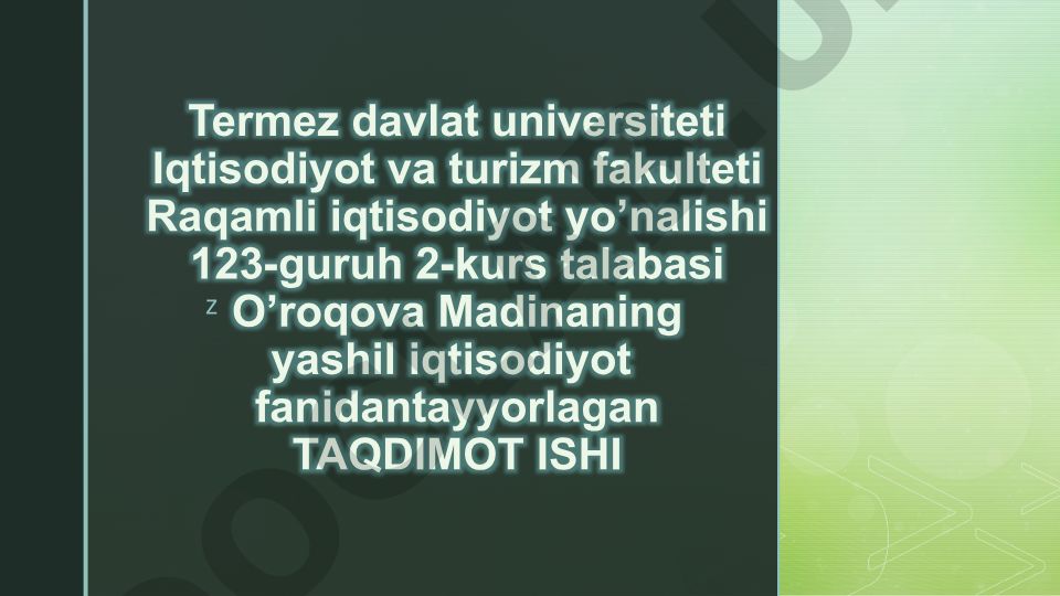 Yashil iqtisodiyotga o'tishda avtomobillarning to'siqlari