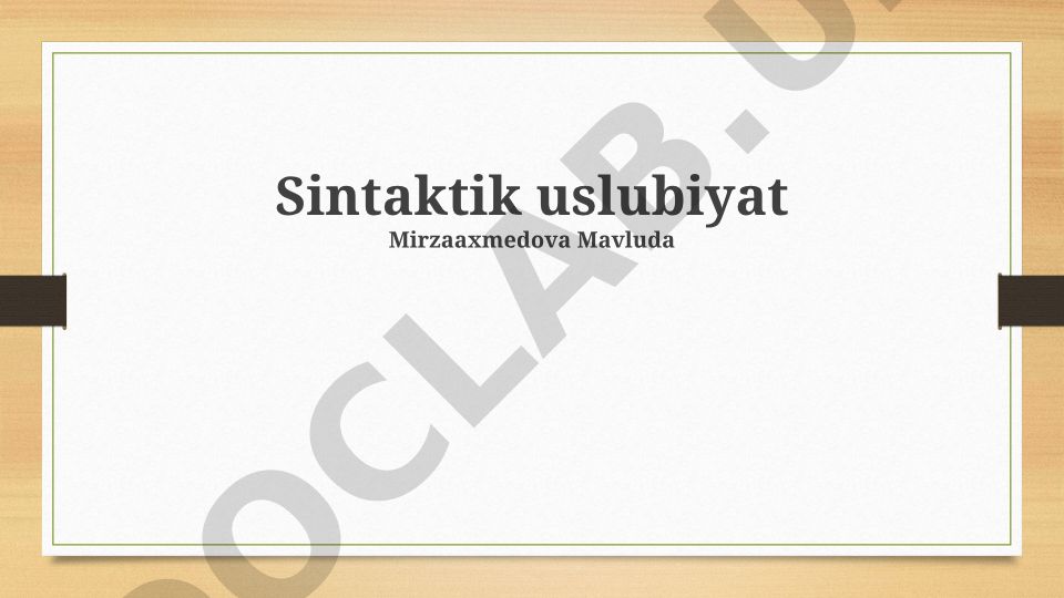 Sintaktik uslubiyat va gap tarkibi