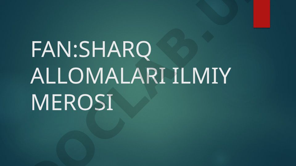 Ahmad al-Farg'oniy hayoti va ilmiy faoliyati