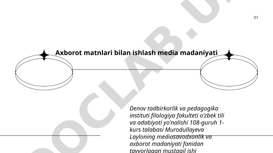 Axborot matnlari bilan ishlash media madaniyati