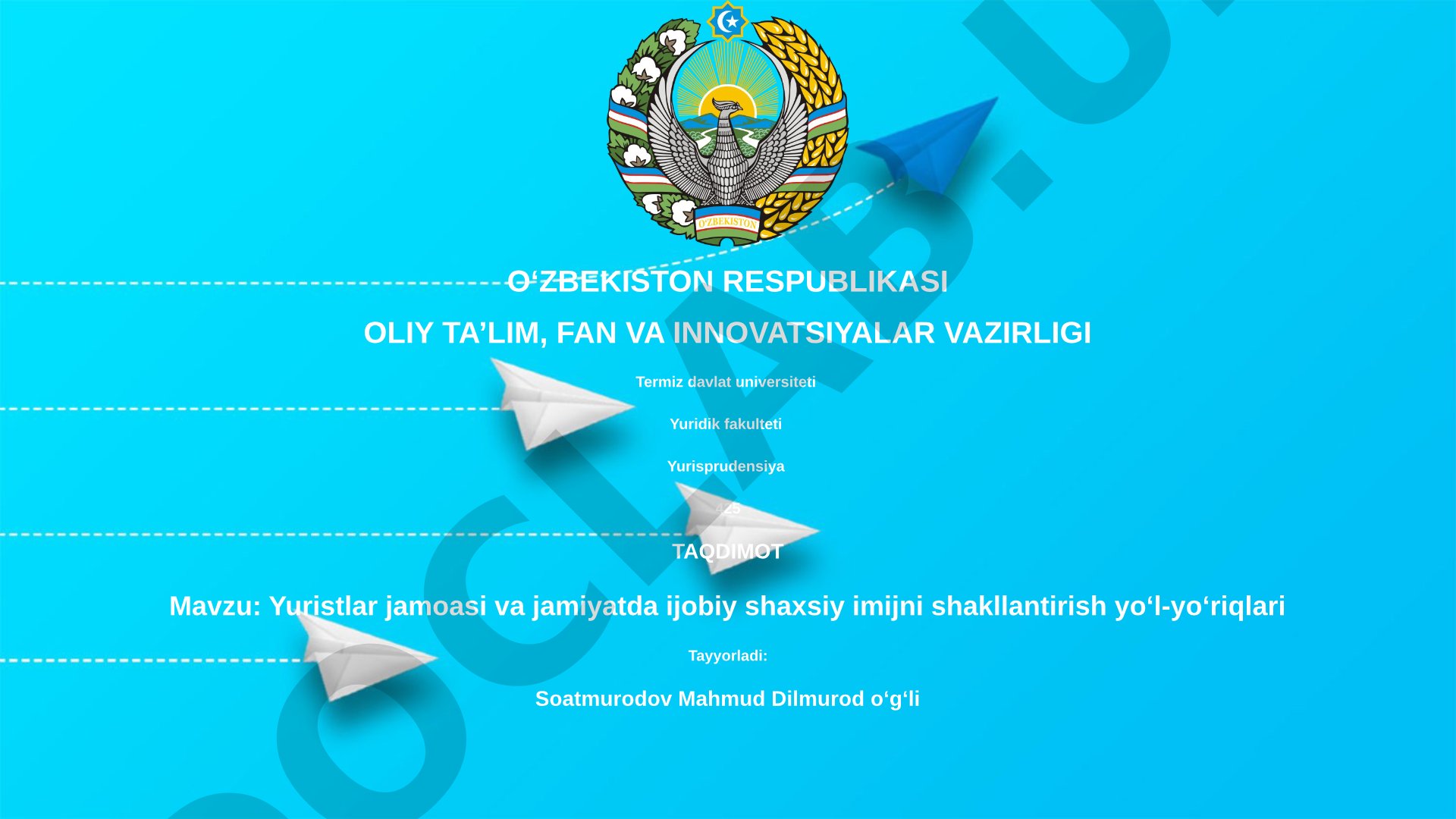 Yuristlar jamoasi va jamiyatda ijobiy shaxsiy imijni shakllantirish yoʻl-yoʻriqlari