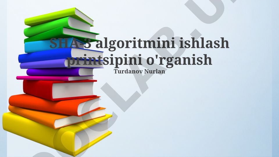 SHA-3 algoritmini ishlash printsipi