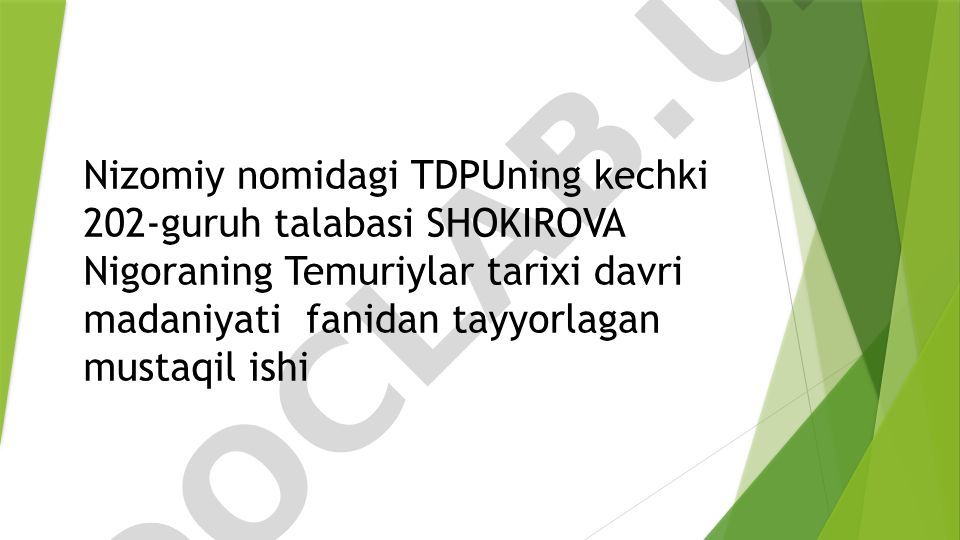 Amir Temur va temuriylar davrida etnik jarayonlar