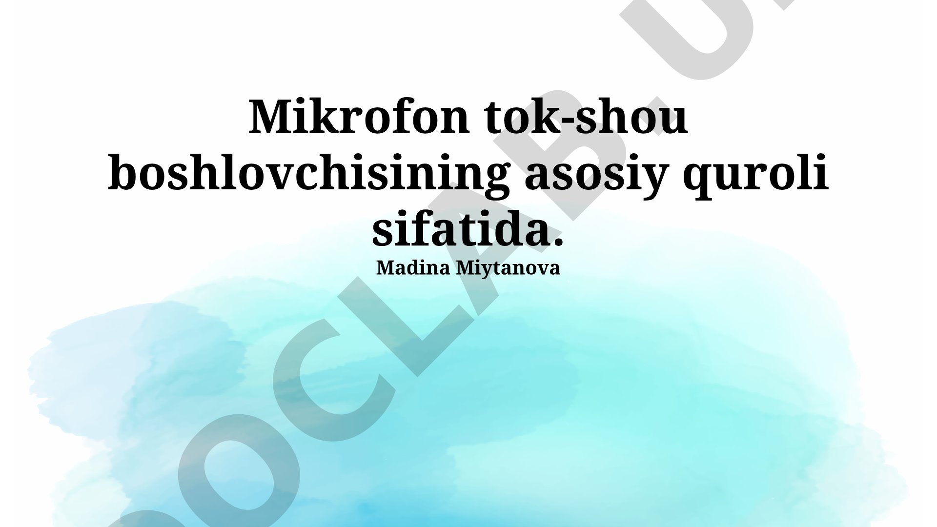 Mikrofon tok-shou boshlovchisining asosiy quroli sifatida