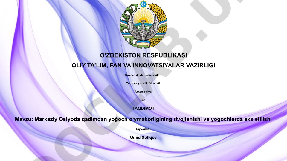 Markaziy Osiyoda qadimdan yog'och o'ymakorligining rivojlanishi va yogochlarda aks etilishi