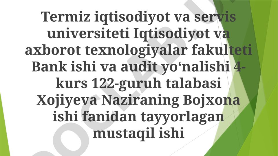 Bojxona ishi fanidan mustaqil ish: Xavf tahlili, imtihon texnikalari va tartibga soluvchi mexanizm