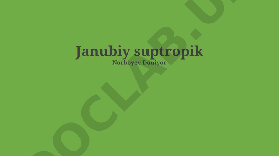 Janubiy subtropik mintaqa: geografik xususiyatlar, o'simliklar va hayvonot dunyosi
