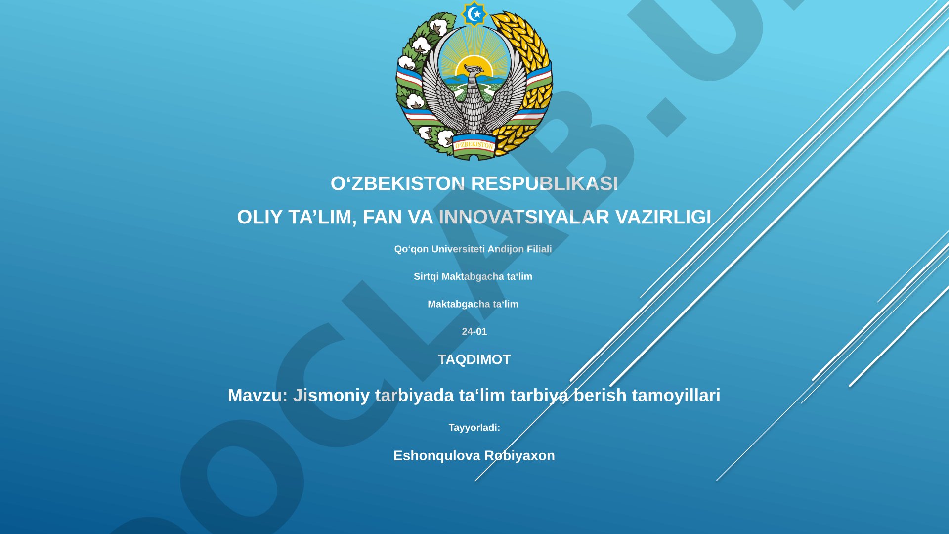 Jismoniy tarbiyada ta'lim tarbiya berish tamoyillari