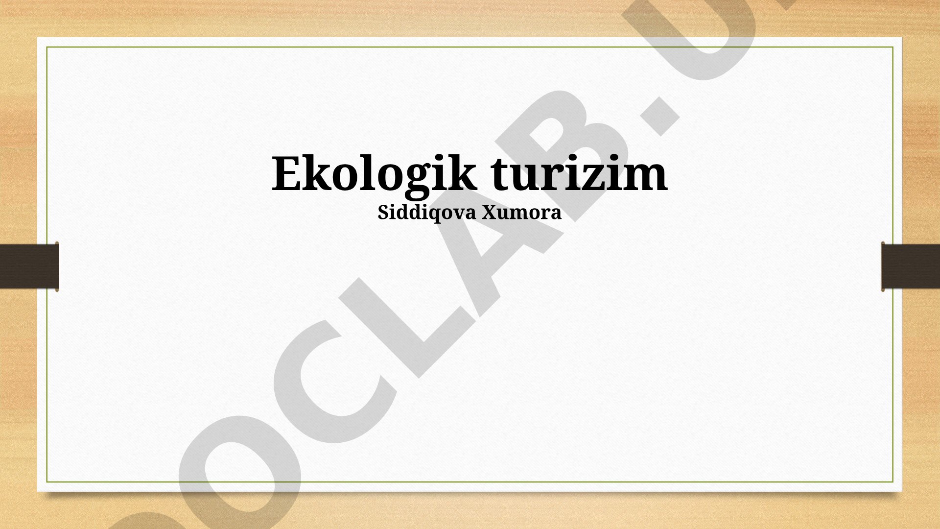 Ekologik turizm