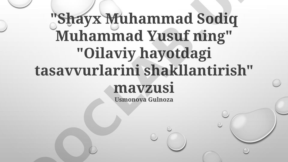 Oilaviy hayotdagi tasavvurlarni shakllantirish