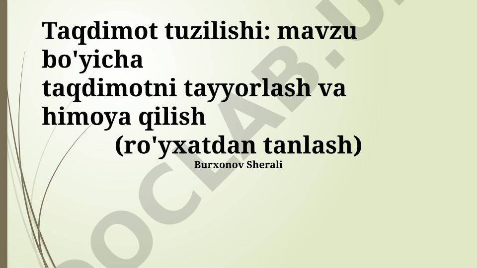 Taqdimotni tayyorlash va himoya qilish metodikasi