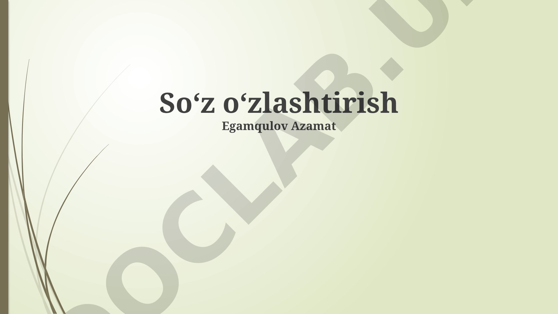 Soʻz oʻzlashtirish usullari va yoʻllari