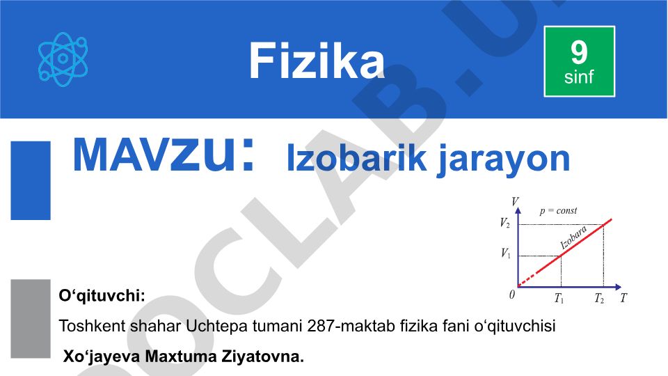 Izobarik jarayon