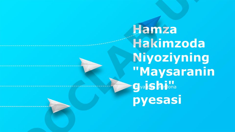 Hamza Hakimzoda Niyoziyning "Maysaraning ishi" pyesasi