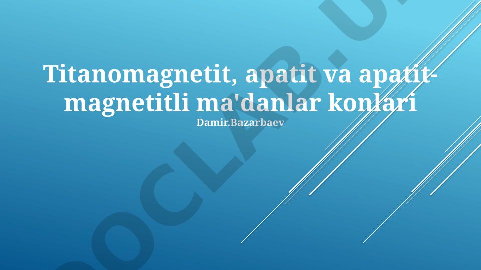 Titanomagnetit, apatit va apatit-magnetitli ma'danlar konlari