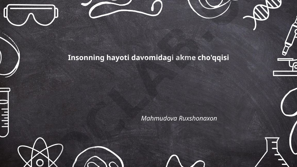 Insonning hayoti davomidagi akme cho'qqisi