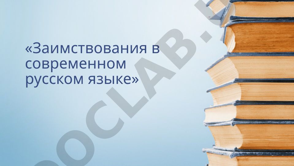Заимствования в современном русском языке