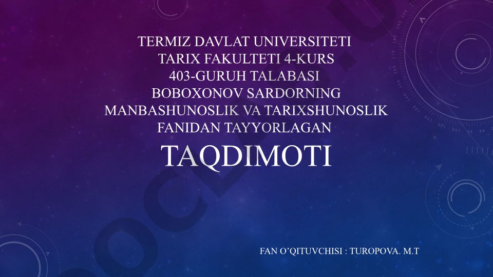 Oʻzbekistonda tarixshunoslik fanining alohida soha sifatida rivojlanishi