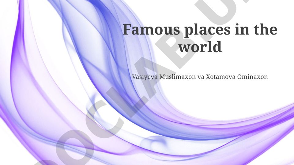 Famous places in the world