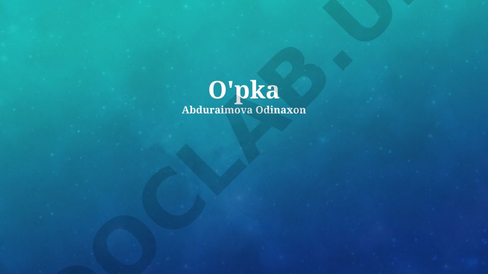 O'pka kasalliklari va sog'liqni saqlash