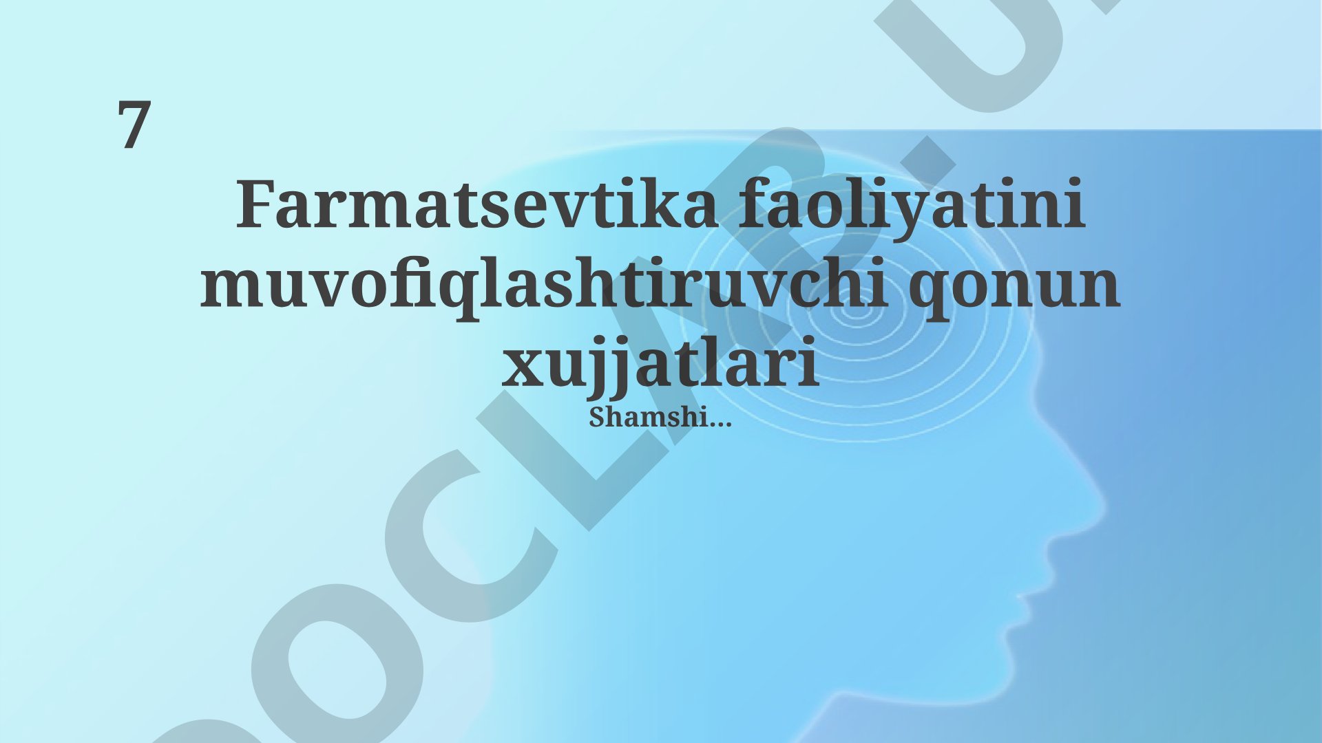 Farmatsevtika faoliyatini tartibga soluvchi asosiy qonunchilik hujjatlari