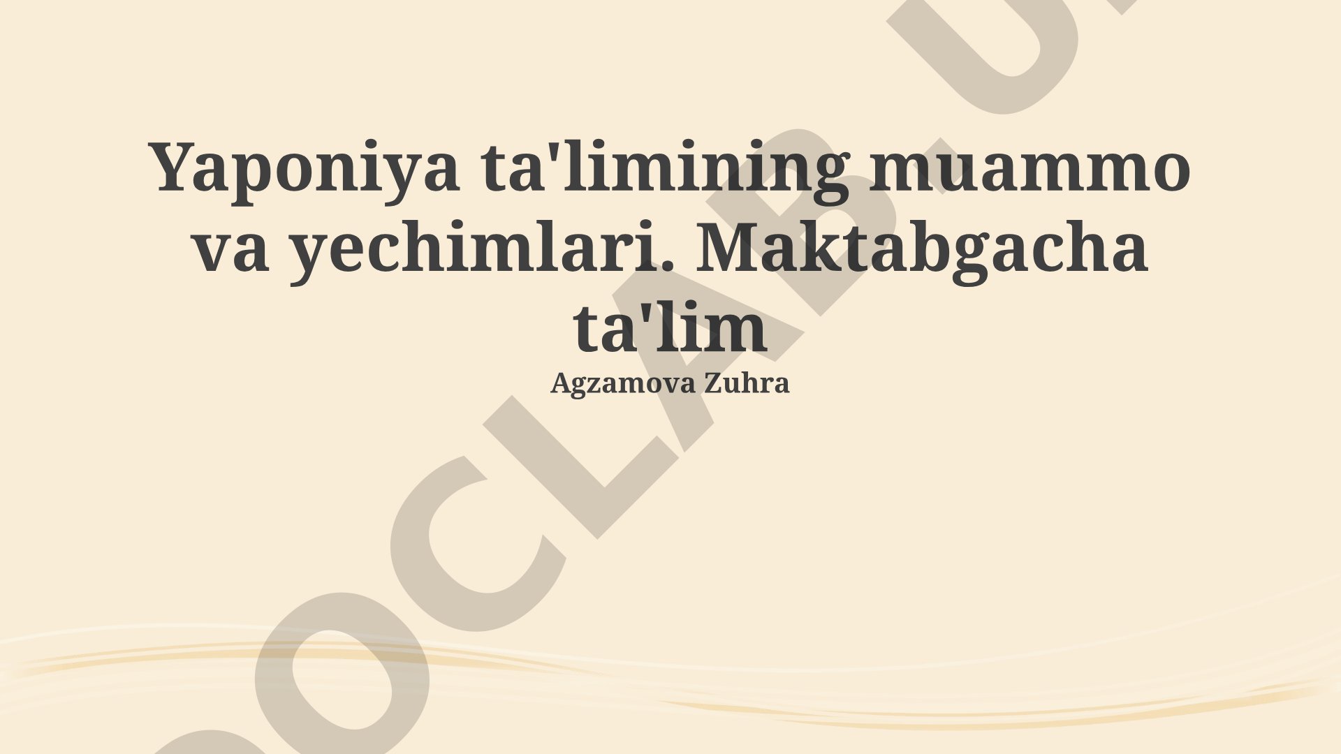 Yaponiya ta'limining muammo va yechimlari