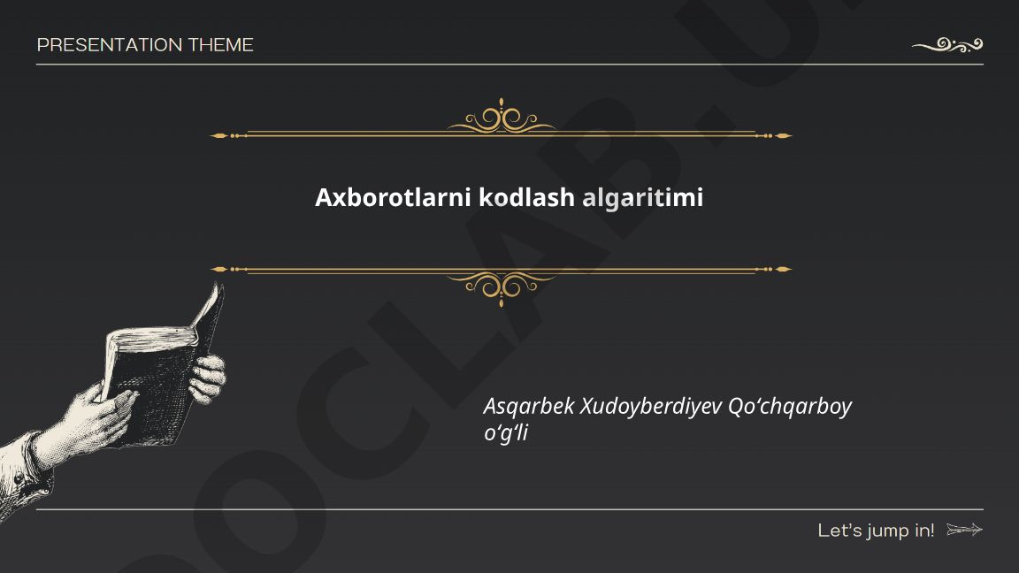Axborotlarni kodlash algoritmlari va nazariyalari