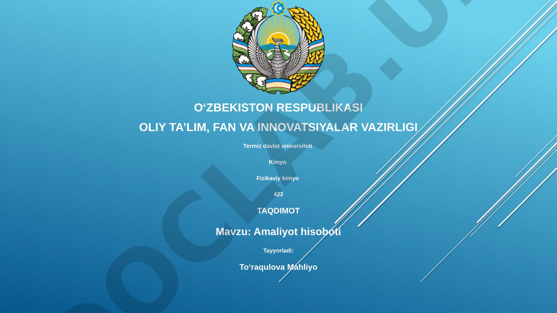 Amaliyot hisoboti