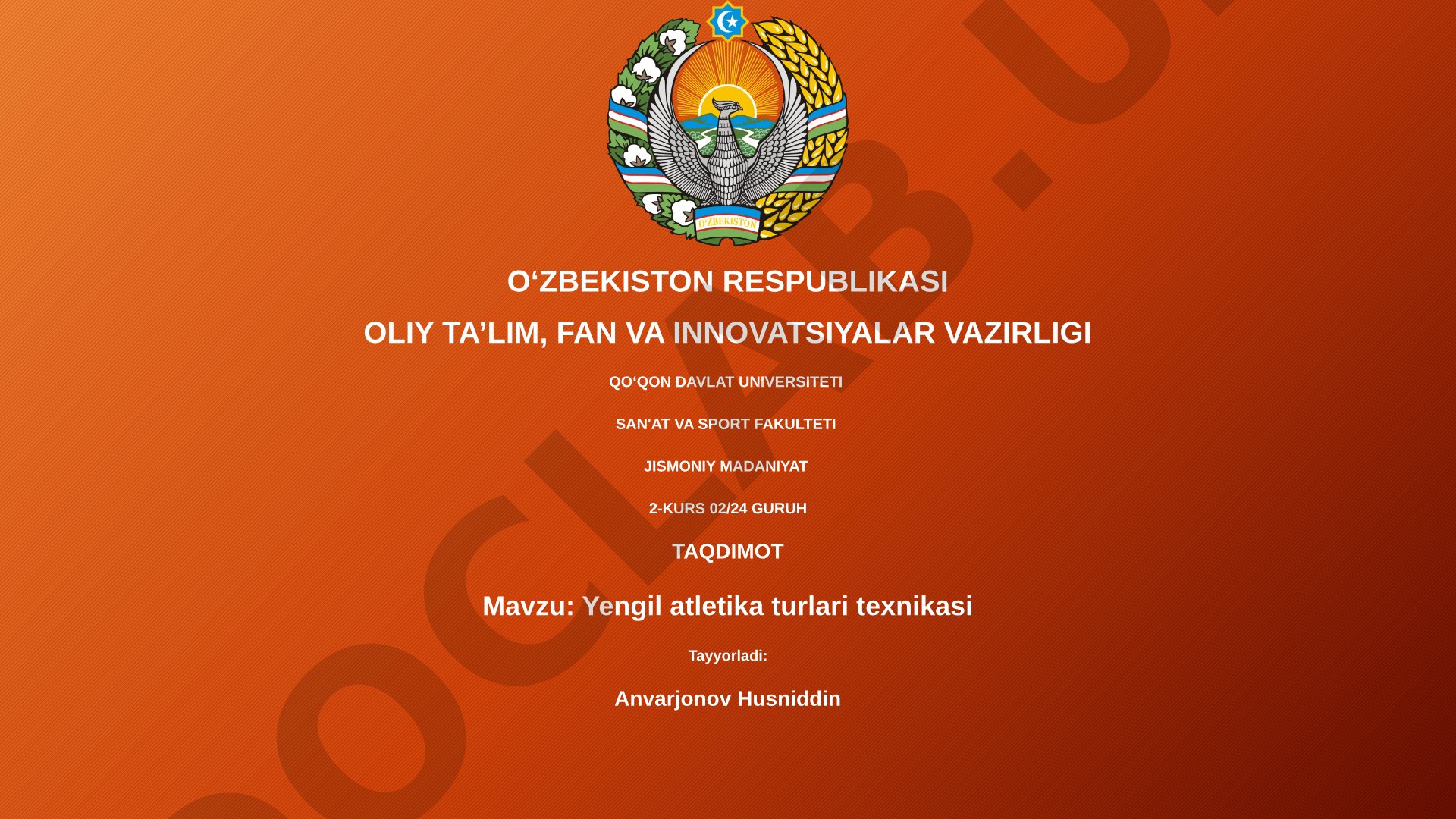 Yengil atletika turlari texnikasi
