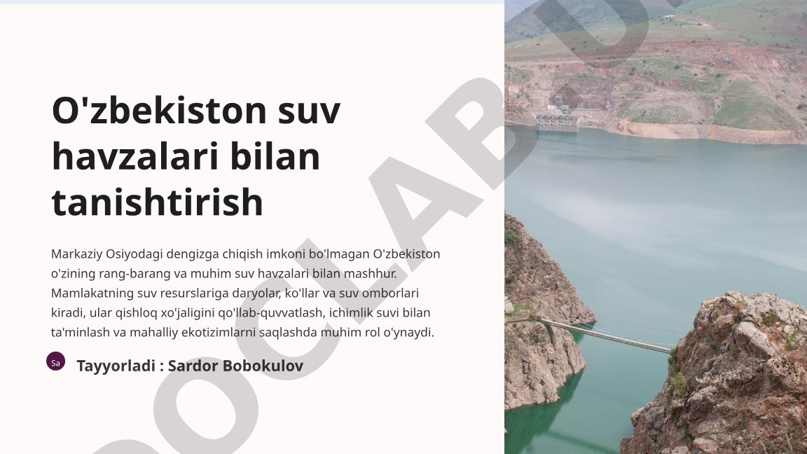 O'zbekiston suv havzalari va ularning muammolari