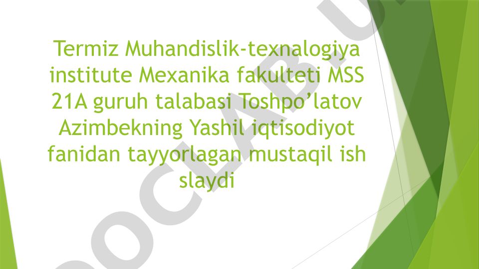 Iqtisodiy o’sishning zamonaviy modellari
