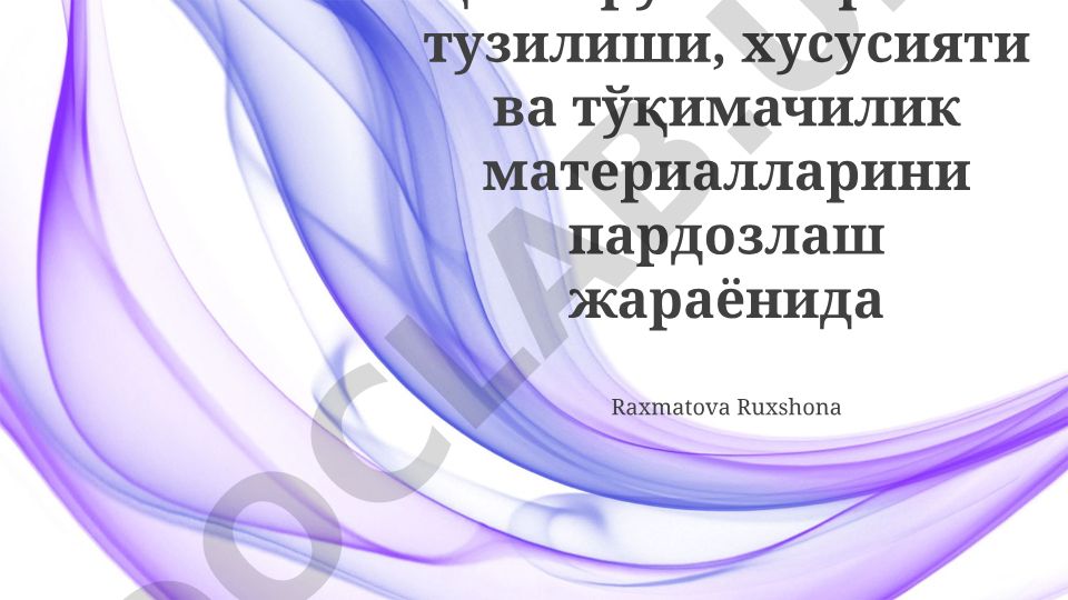 Qaytaruvchilarning tuzilishi, xususiyatlari va to'qimachilik materiallarini pardozlash jarayoni