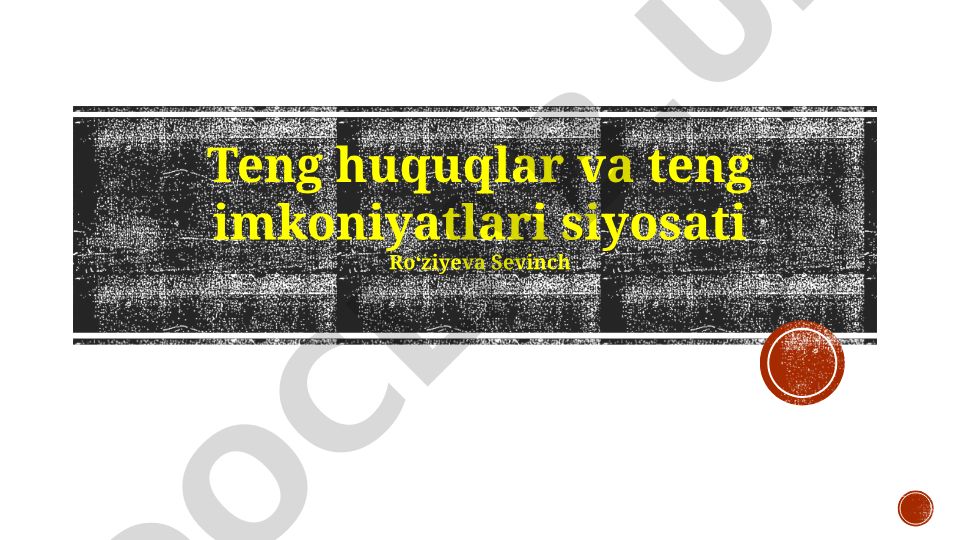 Teng huquq va teng imkoniyatlar siyosati