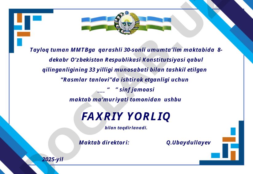 Konstitutsiya va Madhiya bayramlari uchun tanlovlar va mukofotlar