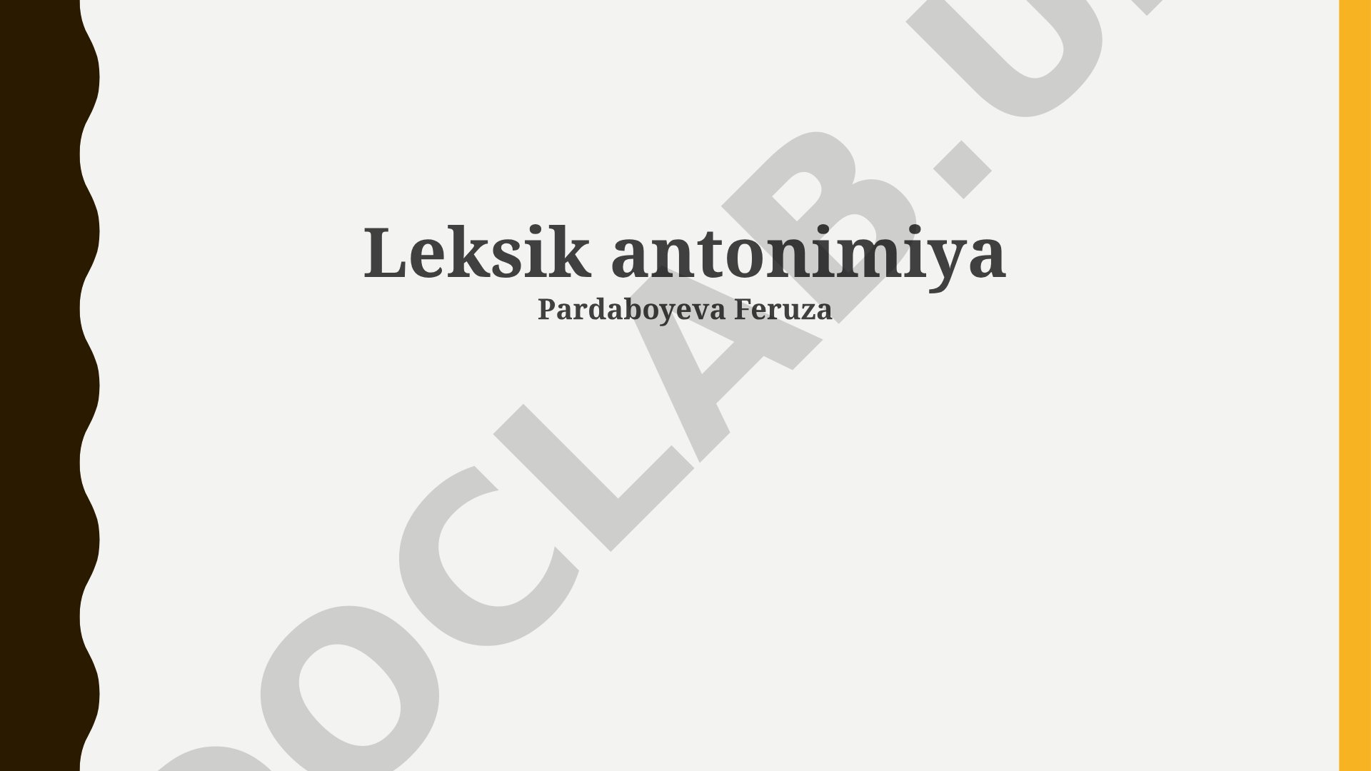 Leksik antonimiya