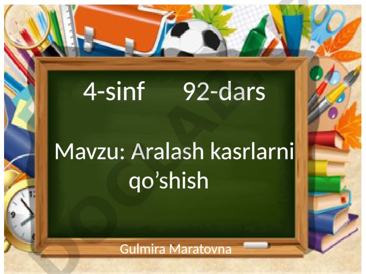 Aralash kasrlarni qo'shish