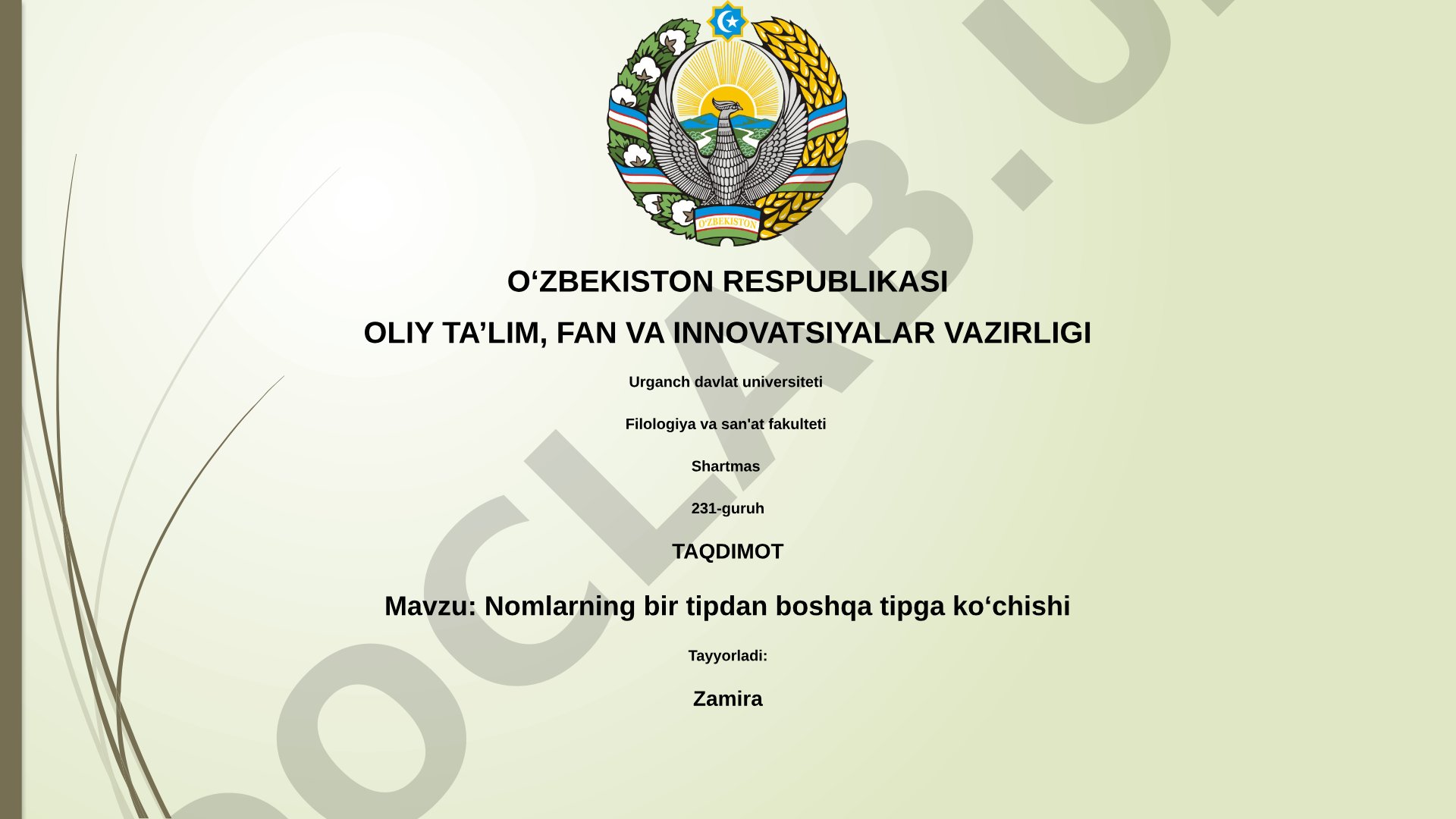 Nomlarning bir tipdan boshqa tipga koʻchishi