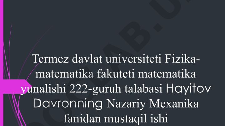 Qattiq jismning inersiya momentlari va inersiya tenzori