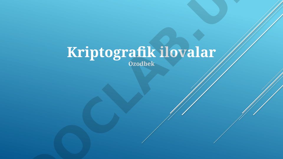 Kriptografik ilovalar