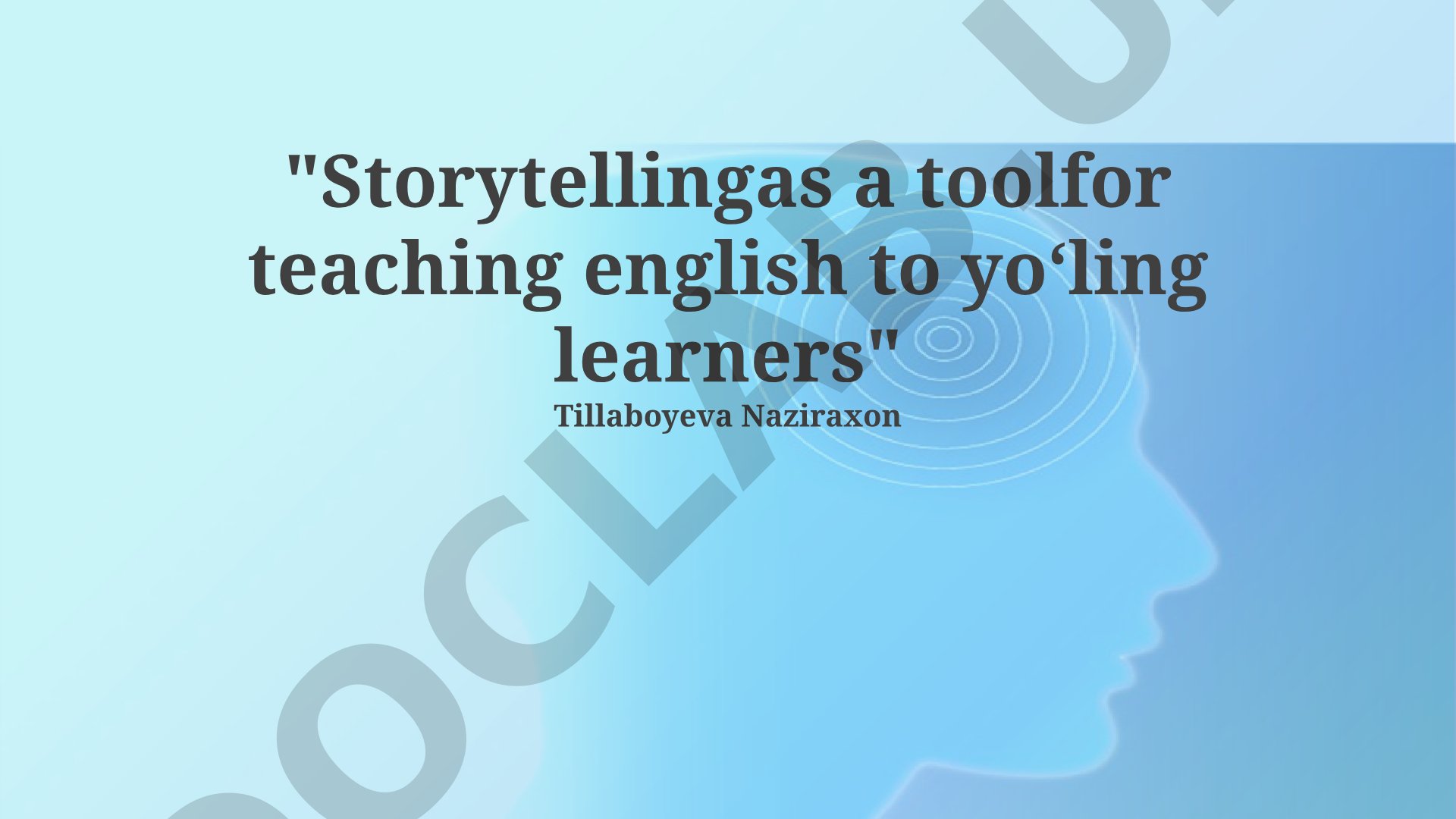 Storytelling as a tool for teaching English to young learners