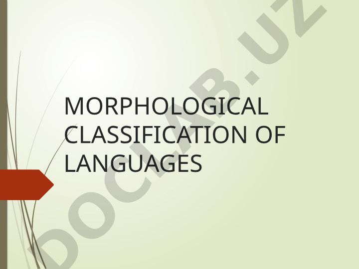 Morphological Classification of Languages