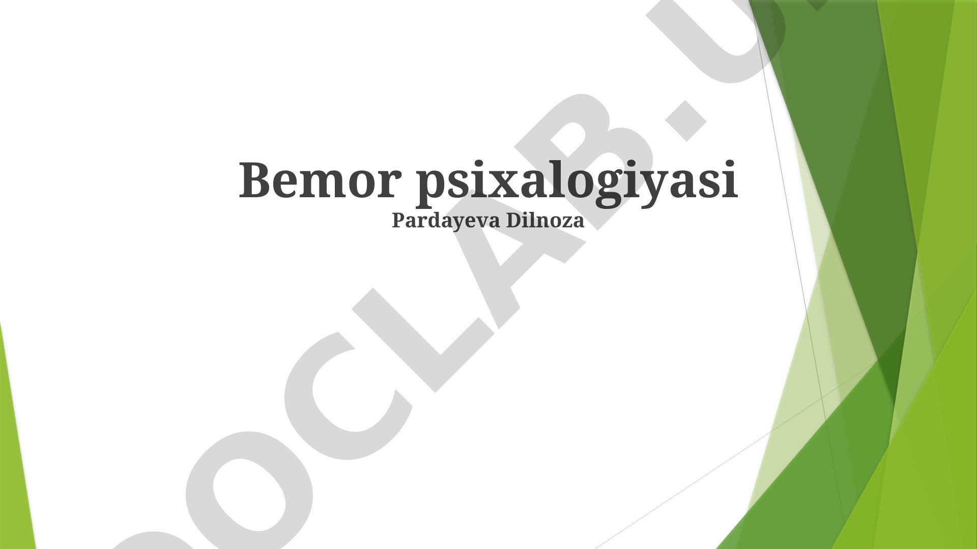 Bemor psixologiyasi