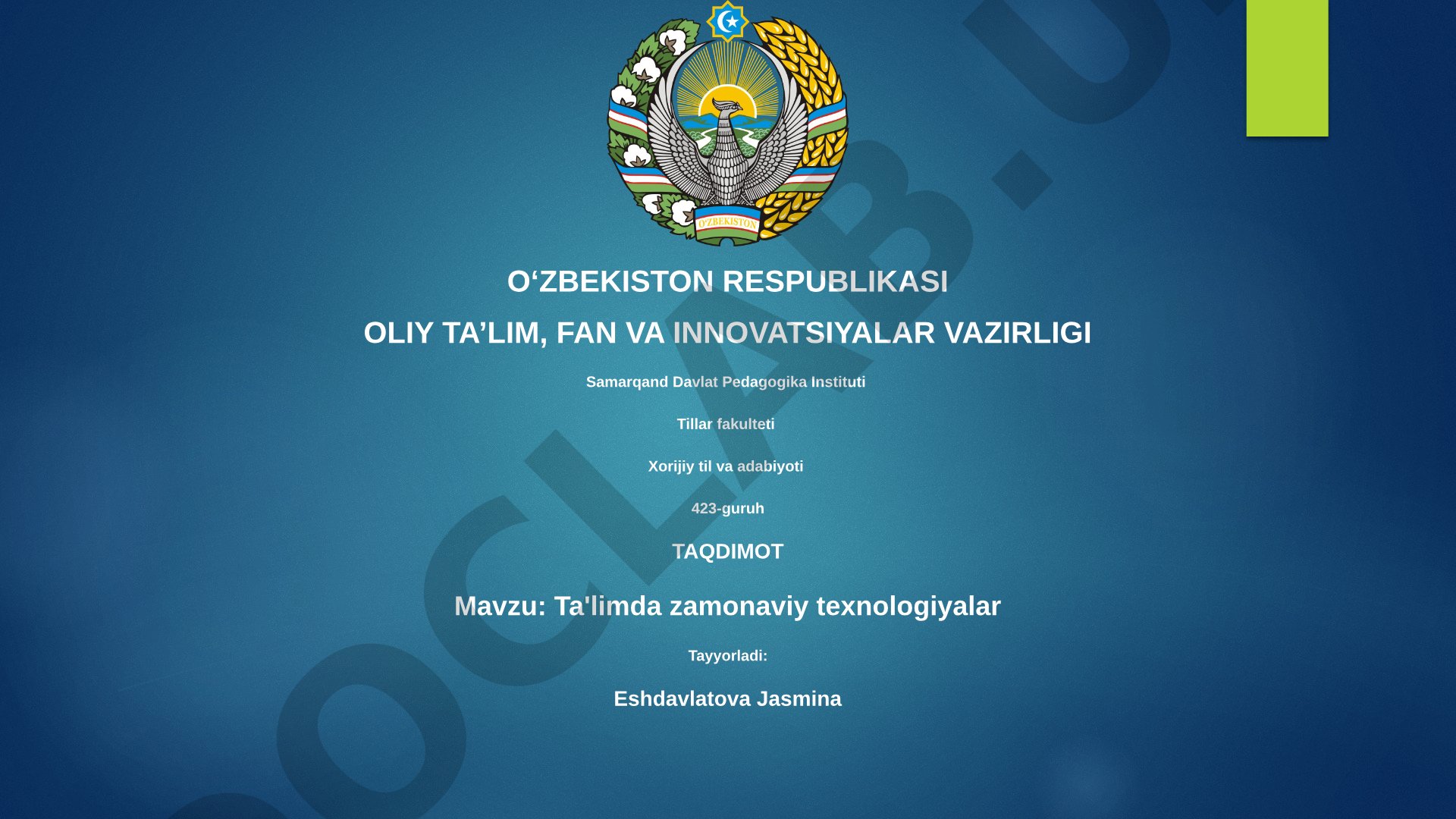 Ta'limda zamonaviy texnologiyalar