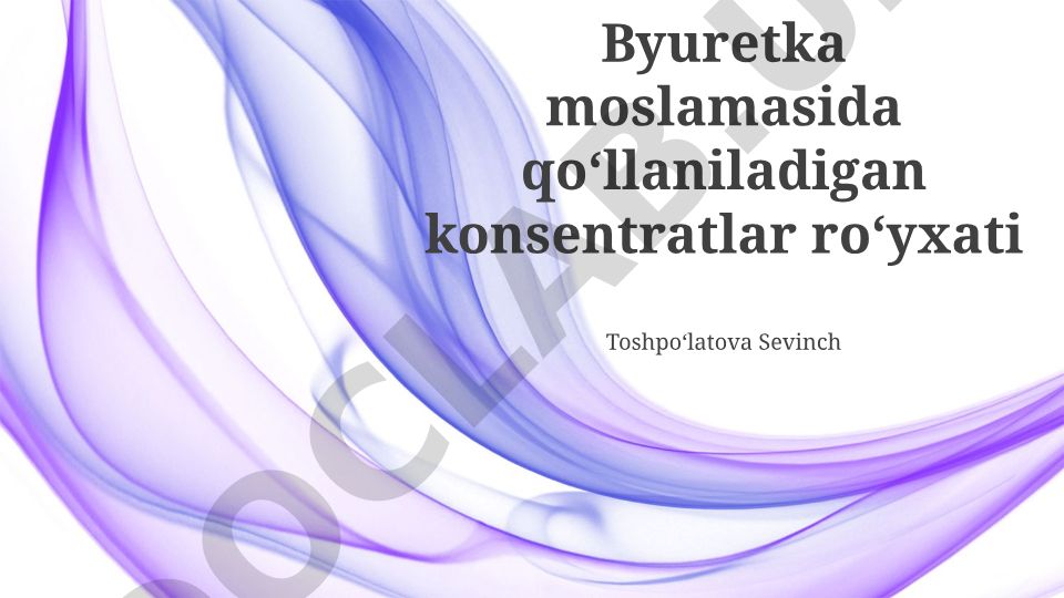 Byuretka uchun konsentratlar: turlari, xususiyatlari va qo'llanilishi