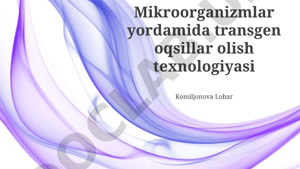 Mikroorganizmlar yordamida transgen oqsillar olish texnologiyasi