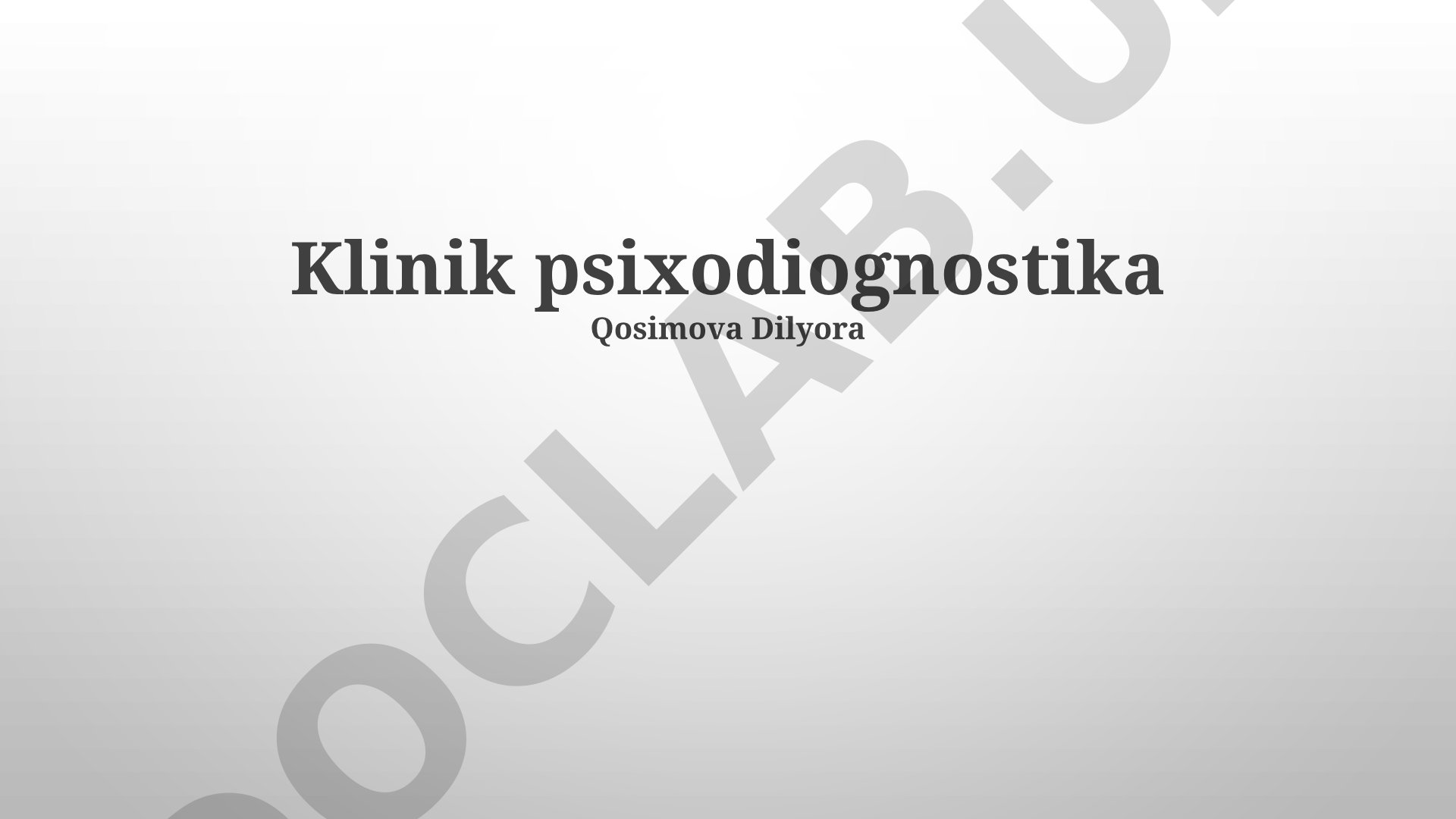 Klinik psixodiagnostika