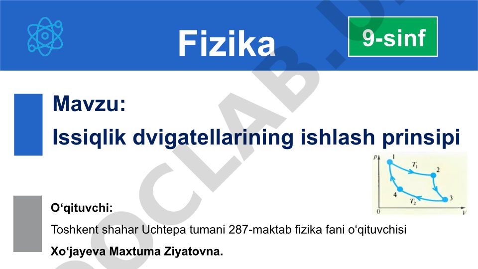 Issiqlik dvigatellarining ishlash prinsipi