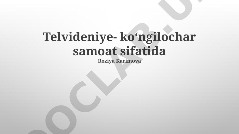 Televizioning ko'ngilochar samoat sifatida o'rni va kelajagi