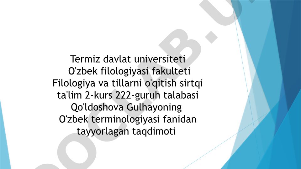 O'zbek tili so'z boyligida sohaviy terminlar va ularning til xususiyatlari